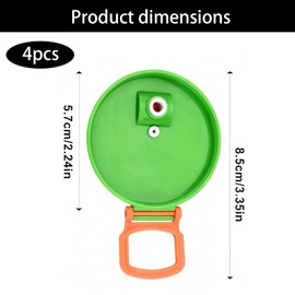 4 Pack Can Lids for Fizzy Drinks,Soda Can Lids with Straw