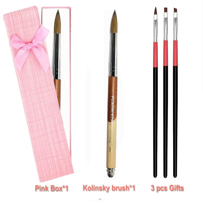 PCAORLEORS Kolinsky Acrylic Nail Brush with 100% Pure Mink Hair