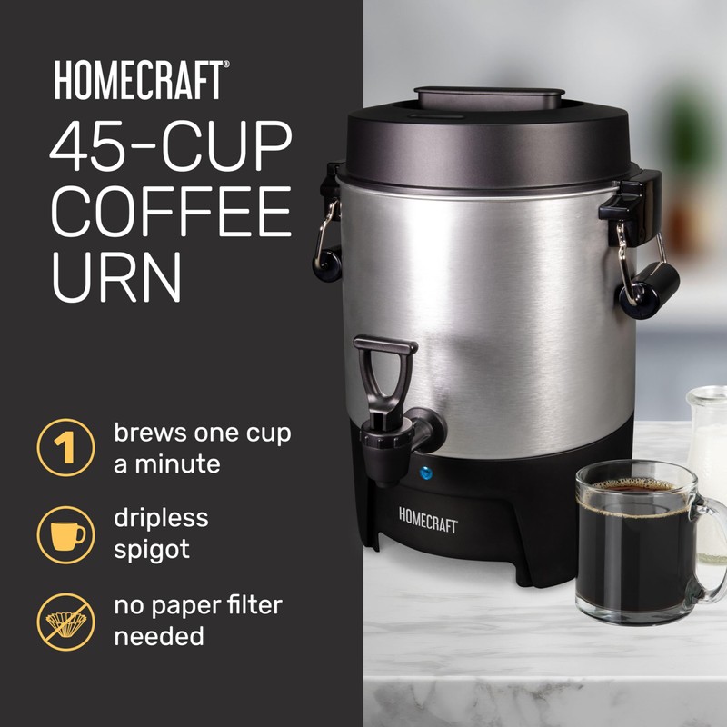 Homecraft 45-Cup Coffee & Hot Beverage Urn - Quick Brewing,