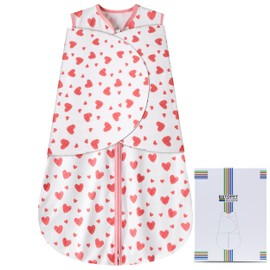 BSTOPPT Saco de dormir para recién nacido, Swaddle me 6-12 meses, manta ajustable de 3 vías, saco de dormir 100% algodón rayón TOG 0.5 (paloma, 6-12 meses)