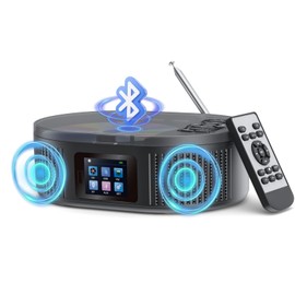 CD Player Portable DESOBRY Boombox CD Player with Bluetooth TX/RX Modes and FM Radio Dual Stereo Speakers Portable CD Players for Home/Car with Remote Support USB, AUX in, Headphone Jack