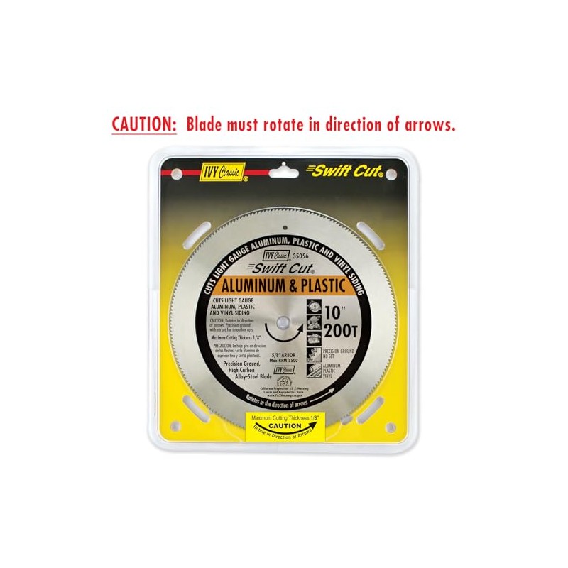 IVY Classic 35056 Swift Cut 10" 200 Tooth Aluminum &