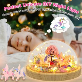 Gifts for Girls, Make Your Own Unicorn Night Light, Christmas Birthday Gifts Girls Toys for Kids Ages 4 5 6 7 8, Craft Kit Terrarium Nightlight Project, Stem Toys Arts & Crafts for Girls Age 5-8 9-12