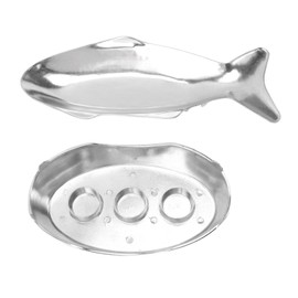 Fish Shaped Grilling Pan Uniform Heating Aluminum Alloy Fish Serving Pan for Hotel Restaurants Banquets S