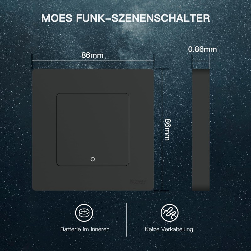 MOES ZigBee Scene Wireless Switch, Smart Switch without Installation, MOES