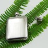 iSavage 6oz Rectangle Hip Flask with Engraved Vertical Grain Mirror