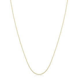 Yellow Gold Over Sterling Silver Bead Ball Chain Necklace (1 mm, 18 inch)