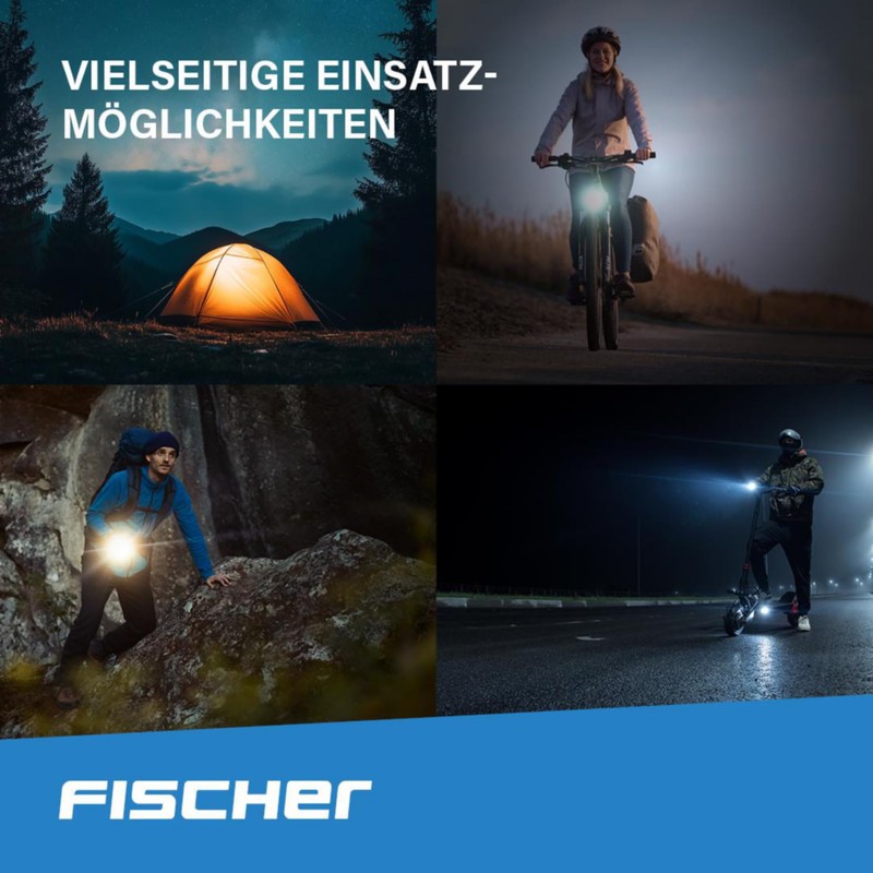 Fischer Set di luci a LED per bicicletta, con tecnologia