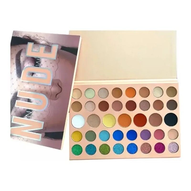Paleta Sombras Nude 39 Grande Tonos Maquillaje Glitter Mate