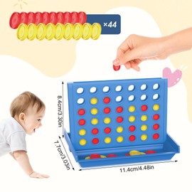 4 Wins Mini Game - Four Wins Travel Game, 4 Wins Classic, Four Wins Classic Strategy Game for Children, 4 in a Row for Children from 3 4 5 6 7 8 Years Boys and Adults