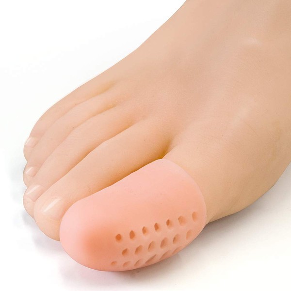 Welnove Toe Caps, Toe Protection, Large Toe, Toe Protection, Breathable, Toe Sleeves for Corns, Blisters, Missing or Ingrown Toenails (Beige)