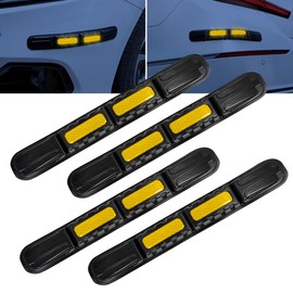 NHHEO 4Pcs Car Bumper Guard Strip, Universal Front Rear Bumper Protector Anti-Collision Anti-Scratch for Cars SUV Pickup Truck(Yellow)