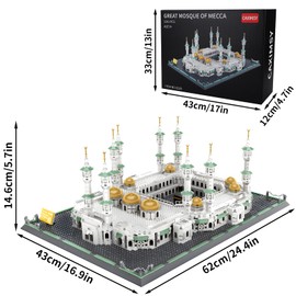 CAXIMSY Great Mosque of Mecca Building Blocks Set Islamic Masjid Architectural Model Toys Muslim Eid Gifts for Kids Adult 2291 Pieces