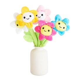 Plush Flowers Fabric Flowers Bouquet Funny Plush Plant Fabric Flowers for Kids Gift Idea Girls (Pack of 5)