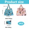 Wjelet 2Pcs Folding Shopping Bags, Reusable & Foldable Large Grocery