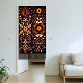 SUPERDANT 2PCS Sun Moon Tapestry Modern Colourful Totem Tapestries with Tassel Printing Art Wall Blanket Long Walls Hanging for Living Room Bedroom Dorm Backdrop Decorations