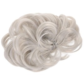 KESYOO Hair Bun, Wig, Hair Scrunchie, Wig Bun, Elastic Rope, Easy to Wear, Cute, Hair Ornament, For Coming-of-Age Ceremonies, Weddings, Yukata, Kimono, Women's Hair Accessories (Grey)