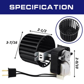 S97009796 Fan Blower Motor Assembly for Bulb Heater Bathroom, Compatible with Broan 162-E、G、J、K、L、M and 164-E、G、J、K、L、M, Replaces 97009796, S97009758, S97009796B.