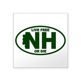 CafePress Green New Hampshire Live Free Or Die Sticker Square Bumper Sticker Car Decal