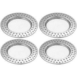 WOLMIK Drain Strainer Stainless Steel Rustproof Set of 4, 7.8 cm Hair Strainer Shower, Sink Strainer for Kitchen