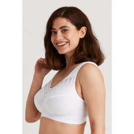 Miss Mary of Sweden Broderie Anglaise Non-Wired Bra - White, size: 95F