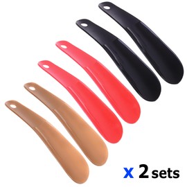 Cosmos 12 Pcs Shoes Horn Plastic Travel Shoehorn 6.3'' Shoe Easy-Slip Shoes Horns for Men Women Shoes Boots, with Marble Pattern Drawstring Pouch Bag