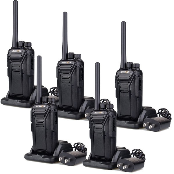Retevis RT27 Walkie Talkies for Adults,Rugged 2 Way Radio Rechargeable,VOX Hands Free Emergency Alert Heavy Duty,Portable FRS Two-way Radios,for Healthcare,Education,Government(5 Pack)