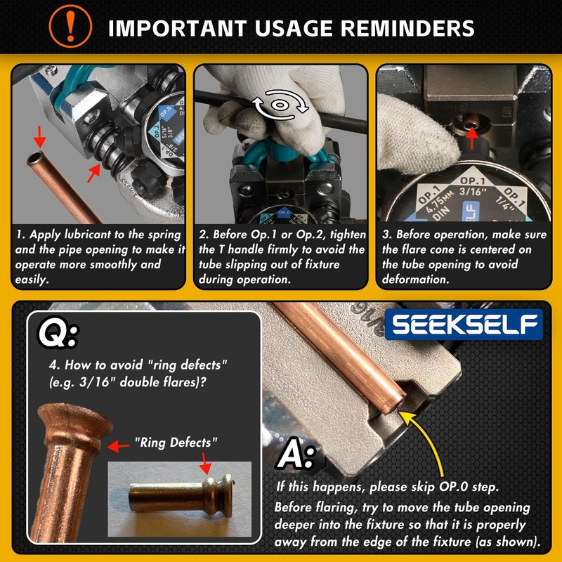 SEEKSELF Professional Brake Line Flaring Tool Kit for 45 Degree