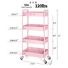 TOOLF 4-Tier Metal Rolling Cart with Wheels, Storage Utility Organizer