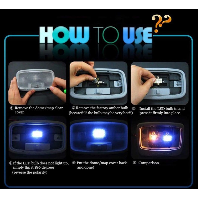 8X-SPEED 8PCS Led Interior Light Bulb 5050 Chip For Toyota