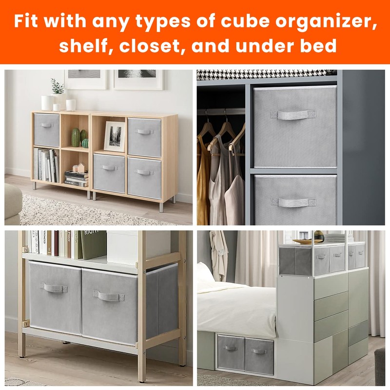 Criusia Storage Cubes - 11 Inch Heavy Duty Fabric Storage