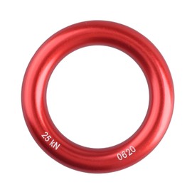 JEELAD 25kN Lapel Ring Aluminum Alloy Climbing High Strength Durable Lightweight Climbing Aerial Work Rescue Rock Climbing (01 Red)