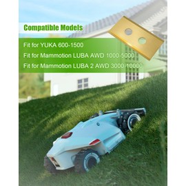 JUFZQO 36 Pcs Robotic Lawnmower Blades Fit for All Mammotion Luba AWD Luba 2 AWD Luba Mini AWD Yuka & Yuka Mini Series, Titanium Coated Blades Kit with Screws and Washers