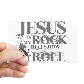 CafePress Jesus is My Rock Rectangle Bumper Sticker Car Decal