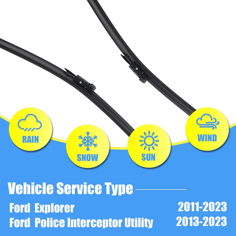 Gavimnal® 26"+22"+11" Silicone Wiper Blades Replacement For Ford Explorer 2011-2023,Ford