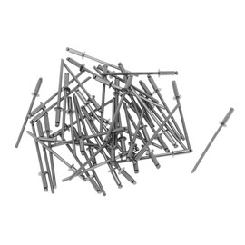 RATCHROLL 50 Pcs Open End Large Flange Blind Rivets 2.4mm Grip Diameter 8mm Grip Length 4.8mm Flange Diameter Silver Tone Stainless Steel