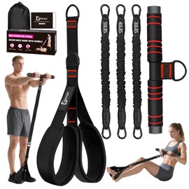 Bbtops Pedal Resistance Band with Handle for Women Men,Black