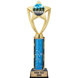 Crown Awards Walking Trophies, 11" Gold Star Walking Trophy with Engraving Included Prime