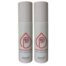 PUREFY Diaper Rash Spray (4oz, 2pk) - Hypoallergenic, Promotes Natural Defense, No Zinc, Alcohol or Cream, Great for Sensitive Skin, Eliminates Diaper Odor, No Residue