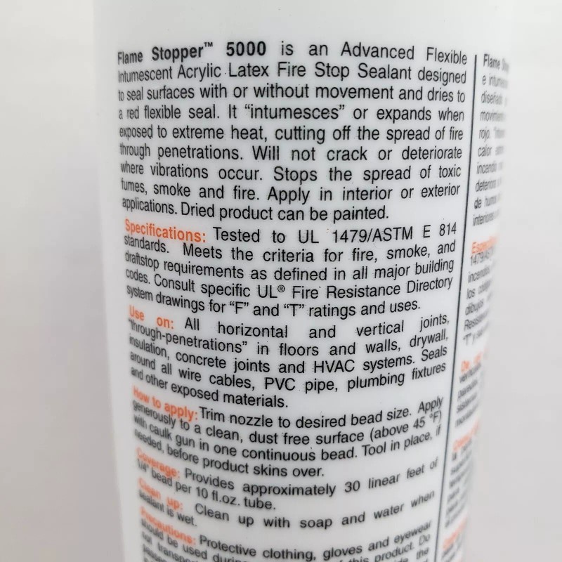 FLAME STOPPER 5000 Flexible Sealant Smoke, Fire & Draft Stop