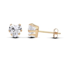 9ct Yellow Gold 5mm Heart Solitaire Stud Earrings