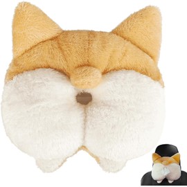 Porta pañuelos para coche, bonito dispensador de pañuelos con forma de trasero de Corgi, caja de pañuelos de felpa suave para coche, servilletero para coche con dibujos de animales, accesorios para el