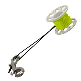 Dive Reel Finger Spool 15m with Durable Yellow Line and Clip, Scuba Choice Compact Diving Accessory for Safety Stops or Marker Buoy Use, Lightweight Reel for Underwater and Gear Organization