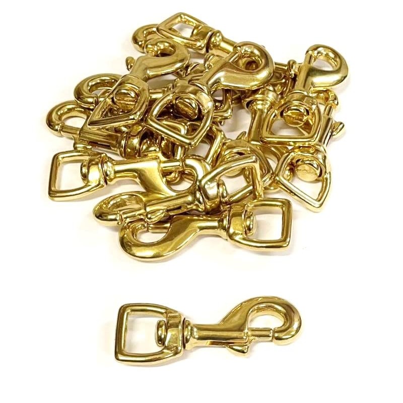Solid Brass Swivel Trigger Hook/Clips Heavy Duty Square Ended x1
