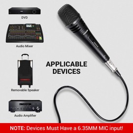 TONOR K1 Vocal Microphone for Singing, Dynamic Handheld Wired Karaoke Mic, Microfono with 5M XLR to 1/4" Cable, Compatible with Amp, Mixer, Suitable for Speech, Karaoke and Outdoor Activities