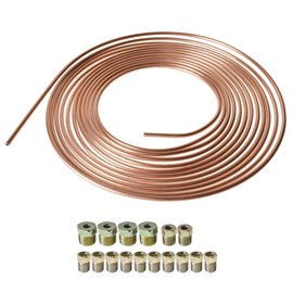 labwork Copper Nickel Brake Line Tubing Kit 3/16 OD 25 Foot Coil Roll all Size Fittings