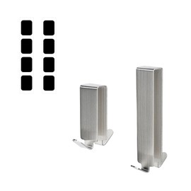 MYLERCT Hook Shower Screen, 2 Pieces Towel Holder Shower Screen, Long and Short Styles, Stainless Steel 304 Hooks, Shower Screen, Double Hooks, with Protective Sticker, for Frameless Glass from 6 to