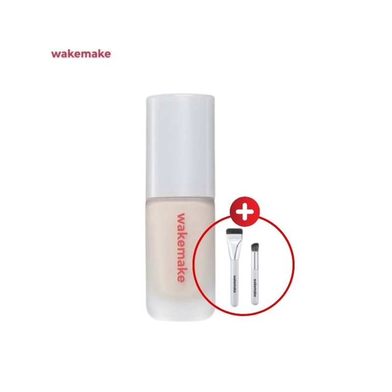 WAKEMAKE Seamless Wear Foundation SPF30,PA+++ 30ml & Brush Set 2items,