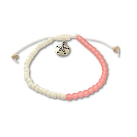 Beaded Sea Glass Bracelet, Beaded Bracelets for Women, Boho Bracelet, Surfer Bracelet, Beach Bracelet, Summer Jewellery, Sand Dollar Bracelet, Beaded Macrame Bracelet (coral/white)