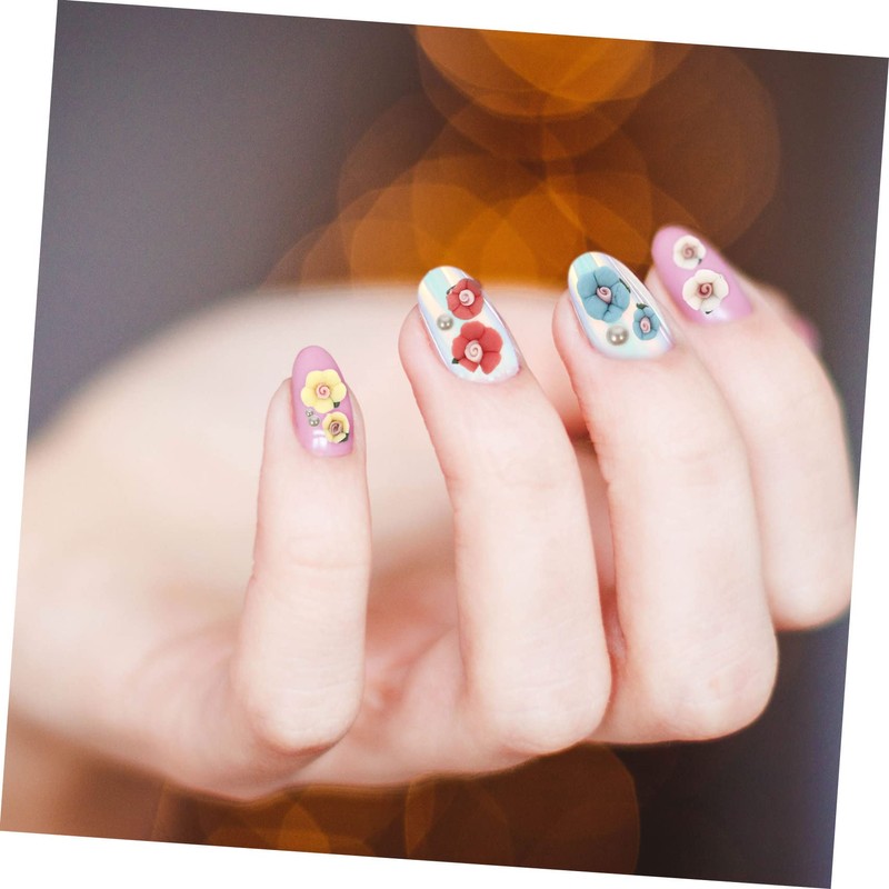 Baluue DIY Fingernail Flower Patches 12 Pieces Ceramic Nail Art